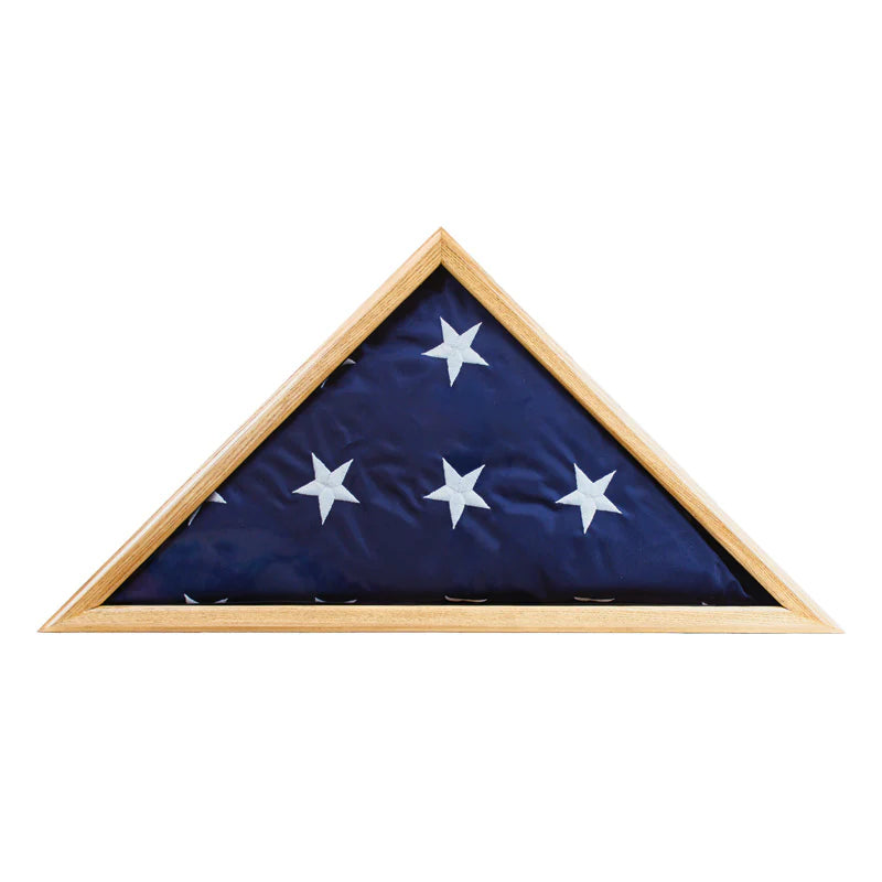 Memorial Flag Case - Oak Finish | American Made | Multi Size Available