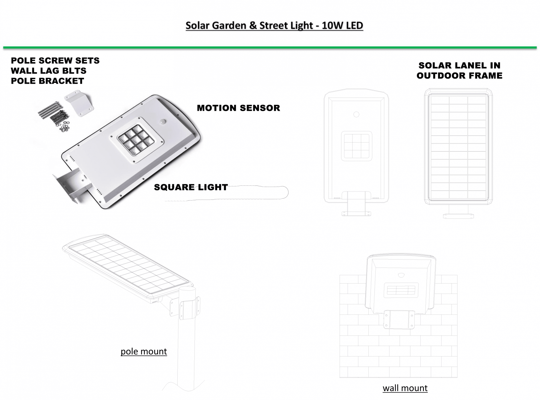 Solar Street Light – 10W or 20W