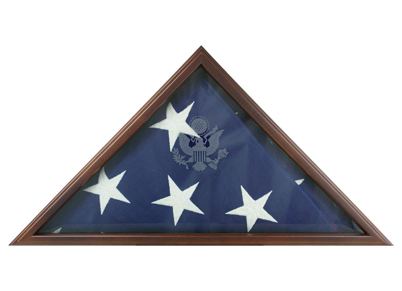 Premium Memorial Flag Case - Cherry Finish w/ Optional Etched Seal | Made in USA