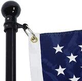 Deluxe Residential One Piece Black Aluminum Wall Flagpole-Wall Mount Flagpole, part of Liberty Flag Poles collection of flag poles for houses