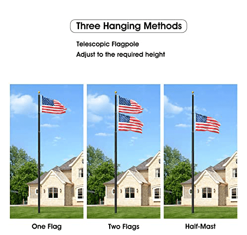 Heavy Duty Telescoping Flagpole, part of Liberty Flag Poles collection of flag poles for houses